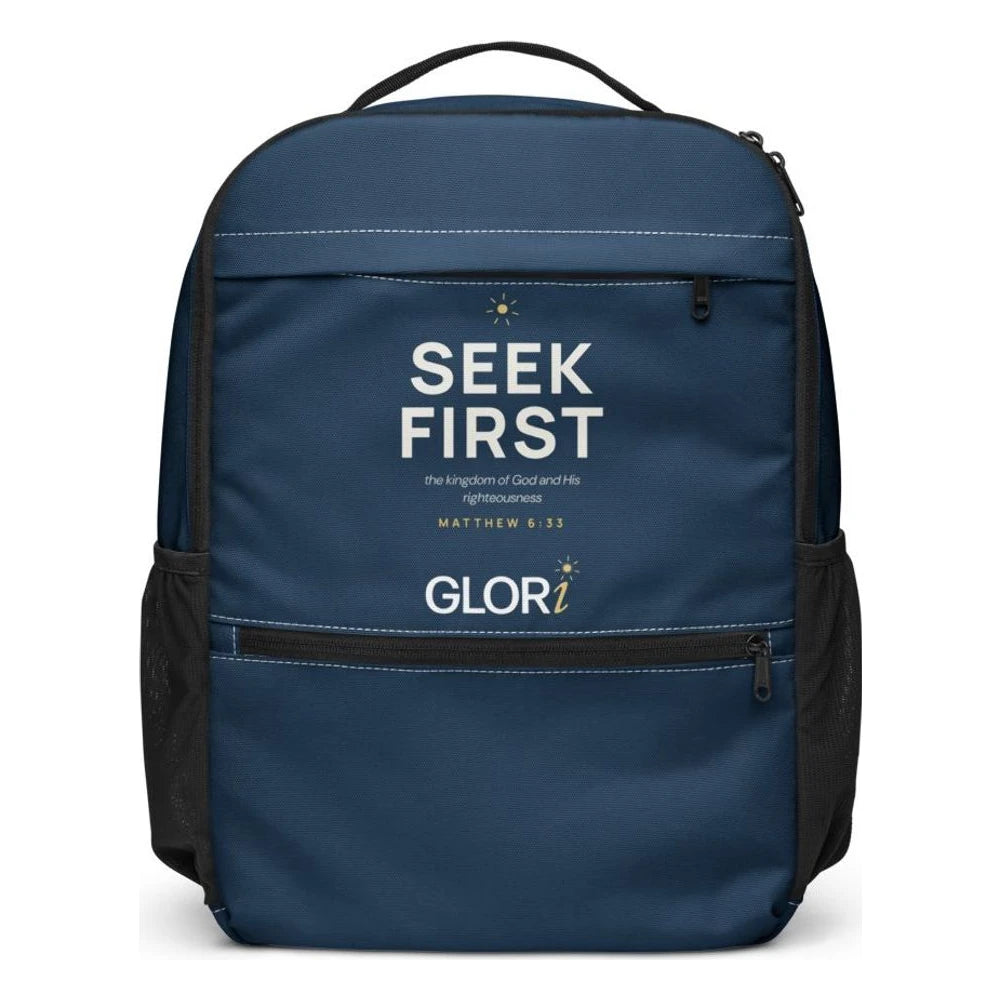 Utility Backpack — Seek First — White