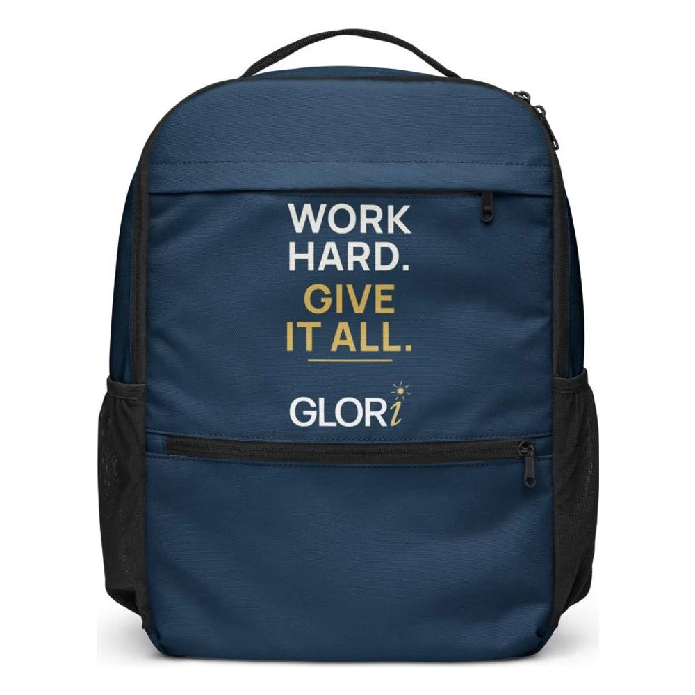 Utility Backpack — Work Hard. Give It All. — Black