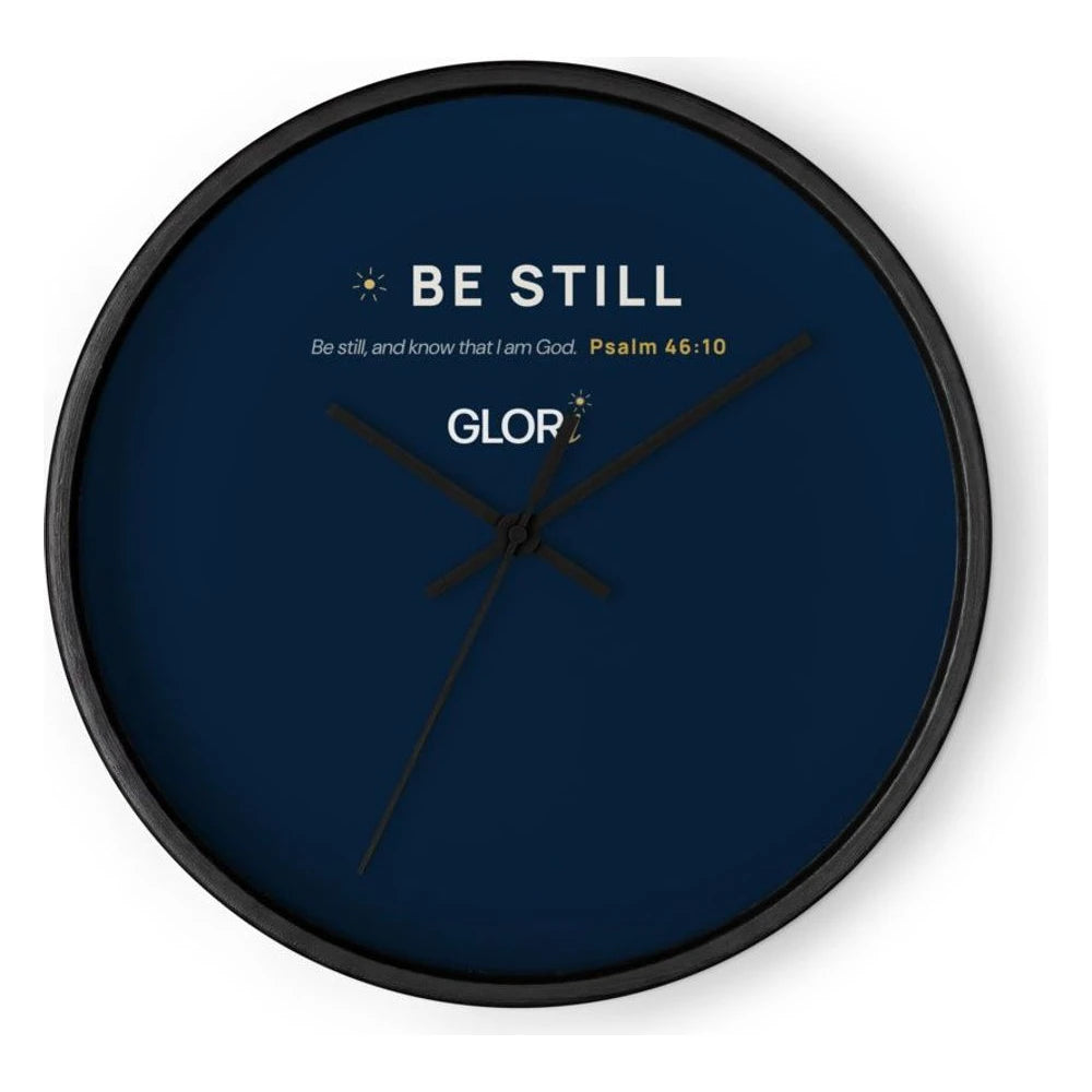 Wall Clock — Be Still — Black Base/Clock Hand Black