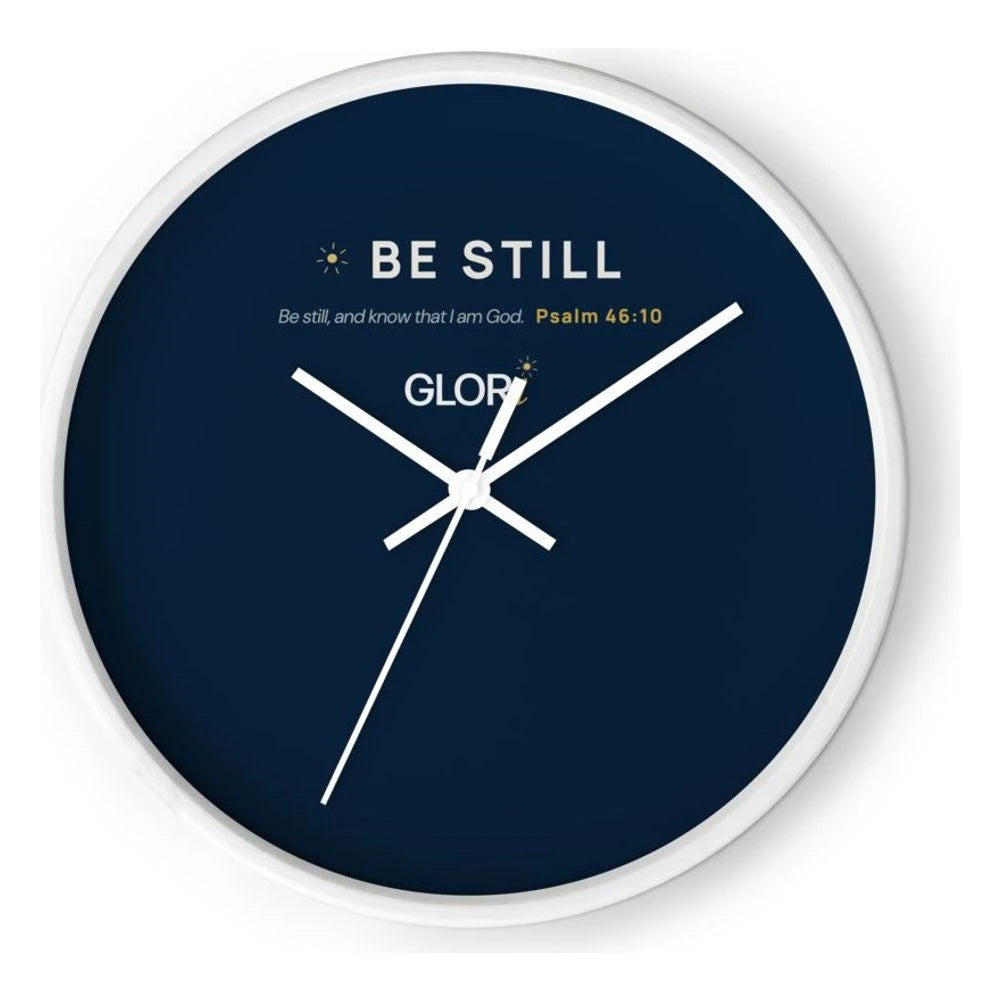 Wall Clock — Be Still — White Base/Clock Hand White