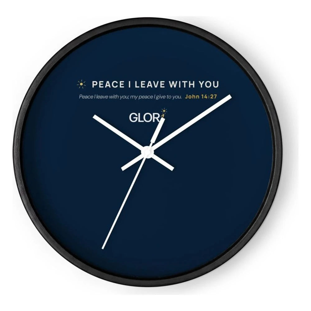 Wall Clock — Peace I Leave With You — Black Base/Clock Hand White