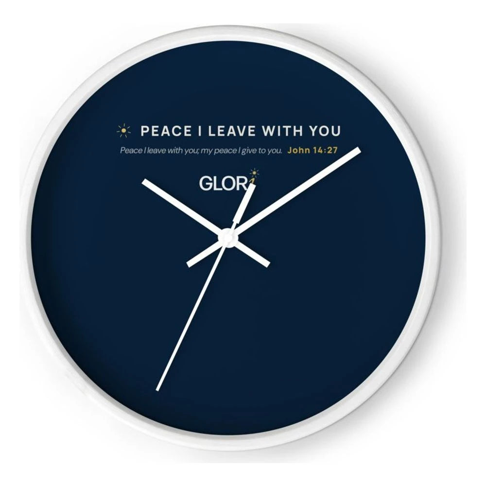 Wall Clock — Peace I Leave With You — White Base/Clock Hand White