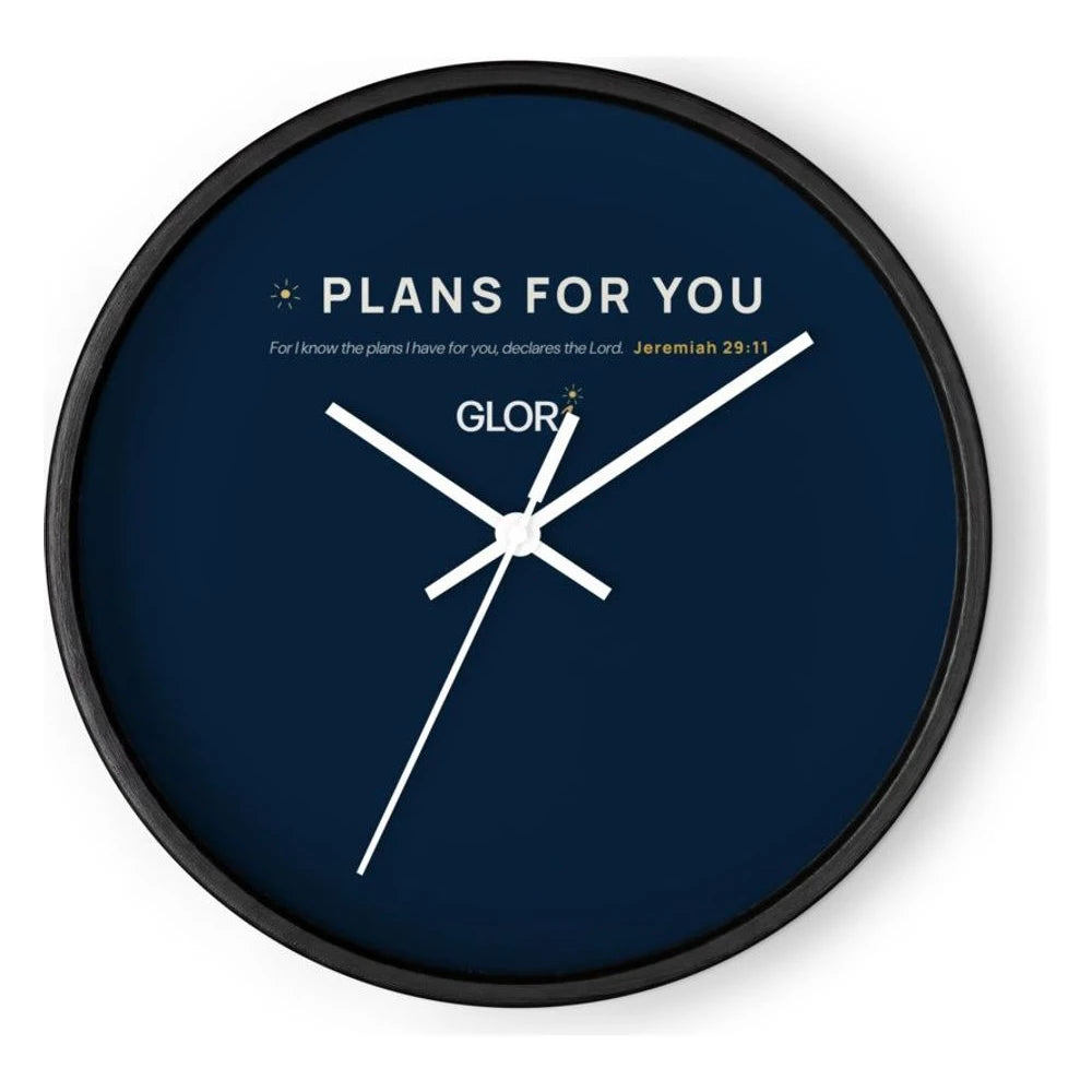 Wall Clock — Plans for You — Black Base/Clock Hand White