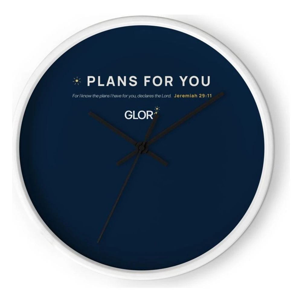 Wall Clock — Plans for You — White Base/Clock Hand Black