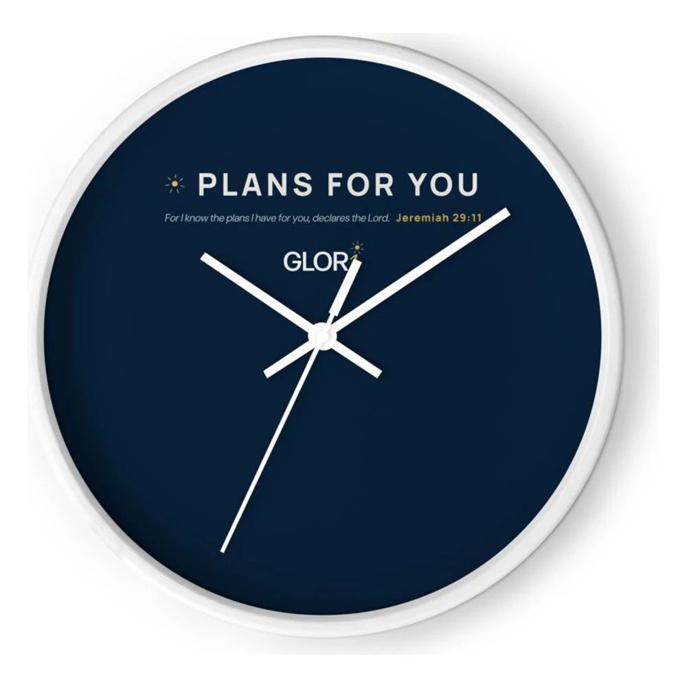 Wall Clock — Plans for You — White Base/Clock Hand White