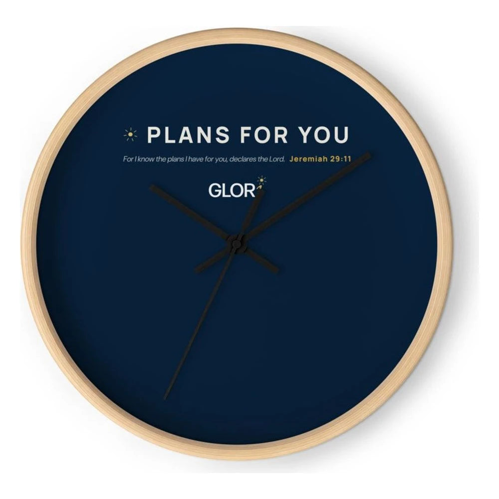Wall Clock — Plans for You — Wooden Base/Clock Hand Black