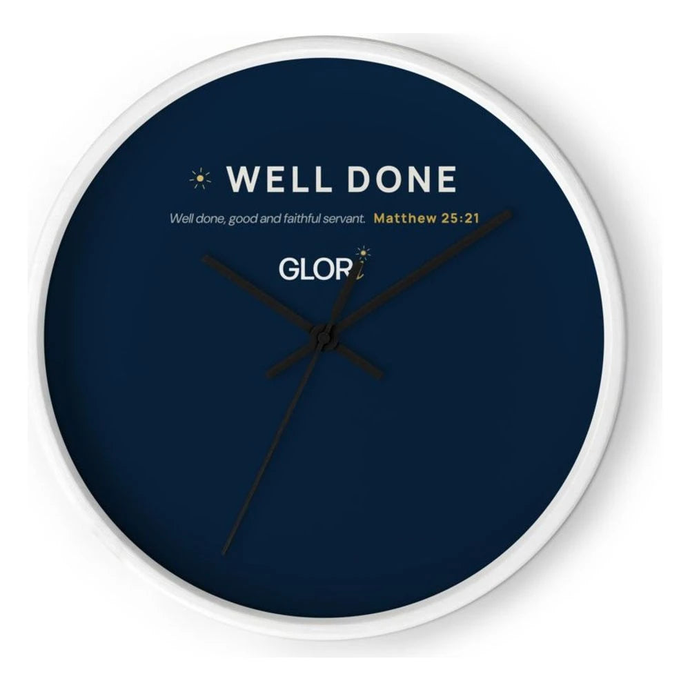 Wall Clock — Well Done — White Base/Clock Hand Black