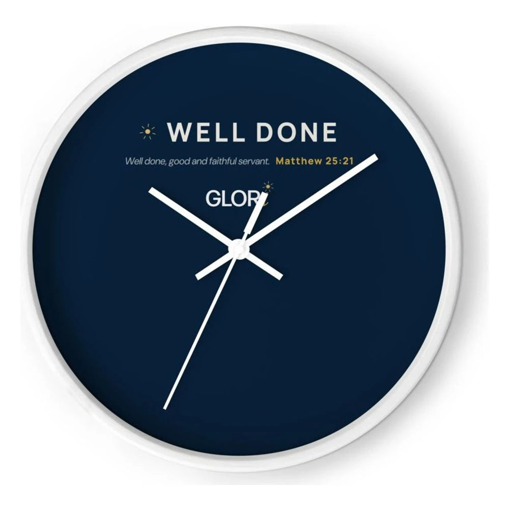 Wall Clock — Well Done — White Base/Clock Hand White