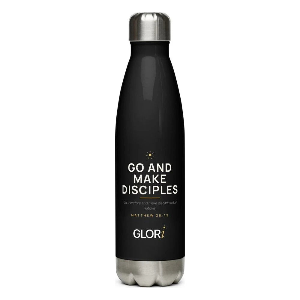 Insulated Water Bottle, 17 oz — Go and Make Disciples — Black