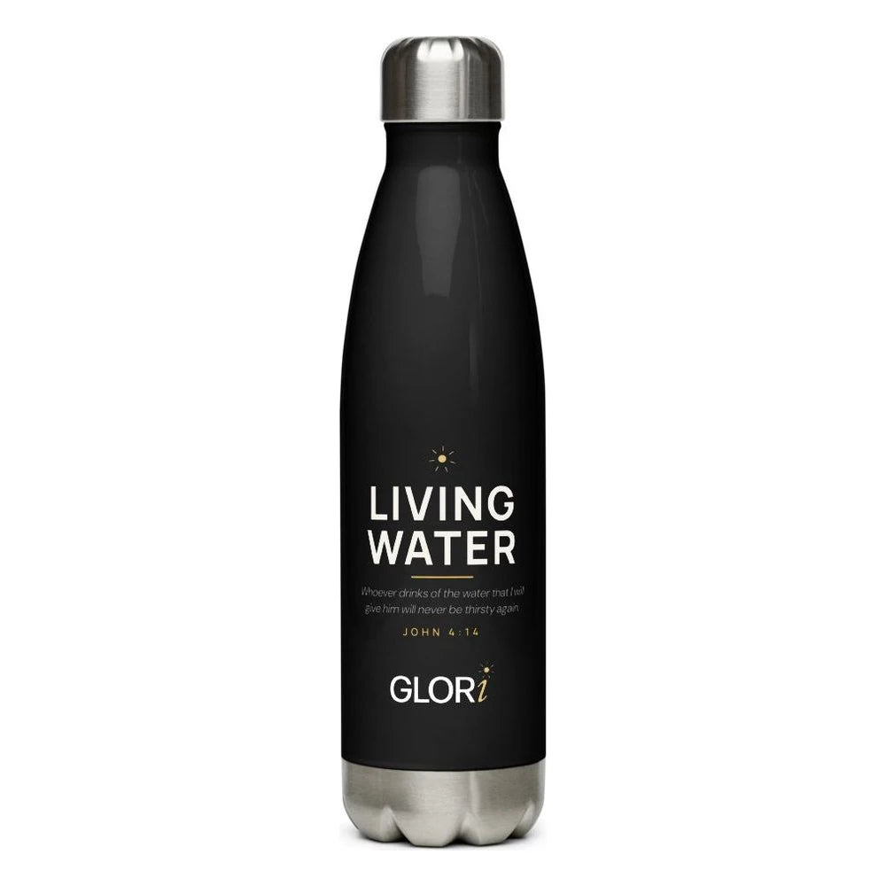 Insulated Water Bottle, 17 oz — Living Water — Black