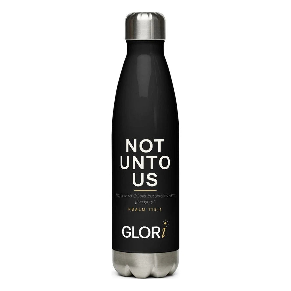 Insulated Water Bottle, 17 oz — Not Unto Us — Black