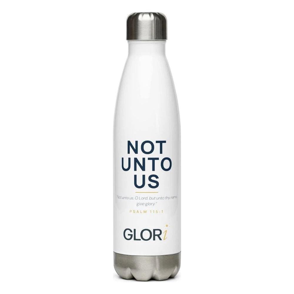 Insulated Water Bottle, 17 oz — Not Unto Us — White